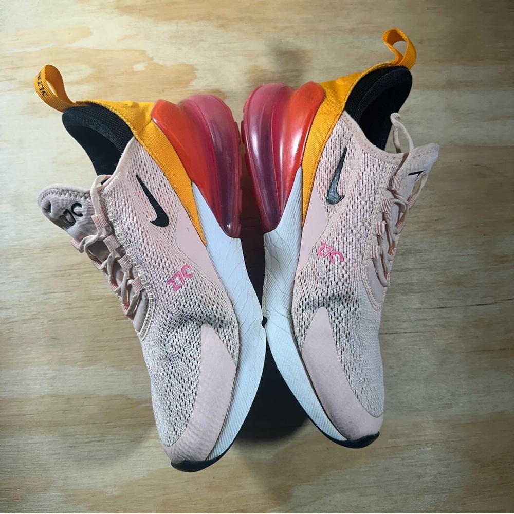 Nike Women's Air Max 270 Sneakers in Pink, Yellow, Black - Picture 3 of 9